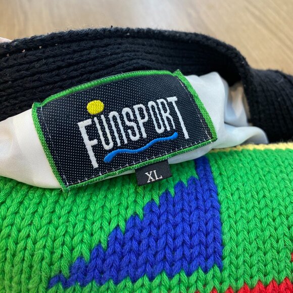 Funsport Vintage Golf Graphic Sweater (80s 90s) Oversized Retro - Size XL - Picture 7 of 7